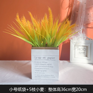 Décorations de fenêtre en fleurs artificielles Kch, sacs en papier kraft, marguerites, gypsophile, présentoir tendance pour boutique DIY - Product Image 4