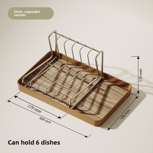 Modern Kitchen Stainless Steel Draining Rack for Bowls <b>Dishes</b> Household Countertop Storage Organizer Water-collecting Tray - Product Image 3