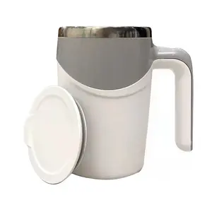 2022 새로운 창조적 인 스테인레스 스틸 커피와 우유 믹싱 컵 블렌더 게으른 스마트 마그네틱 믹싱 컵