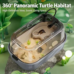 Tanque Ecológico Rectangular para Tortugas con Plataforma para Tomar el Sol - Hábitat Cerrado <span class=keywords><strong>de</strong></span> PP Resistente para Tortugas <span class=keywords><strong>de</strong></span> <span class=keywords><strong>Orejas</strong></span> <span class=keywords><strong>Rojas</strong></span> con Escalón Antideslizante - Product Image 3