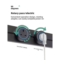 SIXWGH 50cm 32A prise de piste électrique haute puissance 8000W Rail encastré 3 adaptateurs étanche à la poussière pour prises de courant