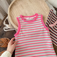 Robe d'été sans manches rayée pour bébés filles et tout-petits, collection 2026