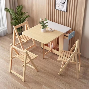 <span class=keywords><strong>Tavolo</strong></span> da Pranzo Multifunzionale Estensibile in MDF con Sedute Nascoste, Vano Contenitore e Design Pieghevole Compatto - Product Image 1