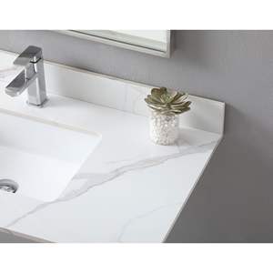 DB Montary 43x22 Inch Luxury Bathroom Vanity Carrara Gold Single Faucet Hole <b>Sintered</b> <b>Stone</b> Top with Stylish Design - Product Image 3