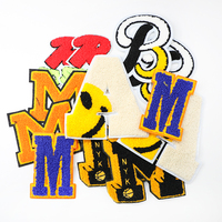 En gros, Patchs sportifs en PVC pour le jour du match, Baseball, Football, Softball, Appliques brodées en chenille faites à la main, à thermocoller, pour casquettes, avec paillettes