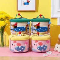 Boîte de rangement de bureau mignonne, panier de rangement pour bébé, panier de rangement de bureau, panier de rangement tissé en fil de coton