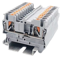 Kton PT 2.5 Bornier à ressort rapide en plastique PA et laiton, à montage sur panneau, installation sans vis, pour rail DIN, 800V 24A