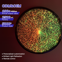 Lampe de plafond circulaire en maille personnalisée pour projet commercial, fibre optique PMMA, décoration de réception d'hôtel, éclairage LED de plafond