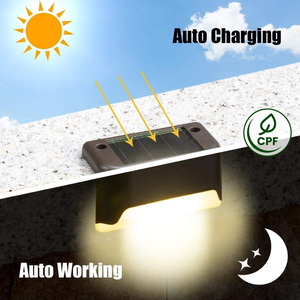 Solar Deck <b>Lights</b> Solar Step <b>Lights</b> Outdoor Waterproof Led Solar Fence Lamp <b>for</b> Patio Stairs Garden <b>Pathway</b> Step Yard - Product Image 4