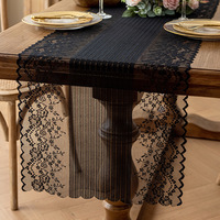 Chemin de table en dentelle pour fête, décoration de mariage, décoration de Noël, élégant chemin de table en dentelle et mousseline, chemins de table réutilisables en polyester
