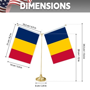 Bandera de mesa en forma de Y con base de metal para decoraciones de bandera Mini <span class=keywords><strong>Chad</strong></span> personalizables - Product Image 2