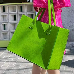 Herramientas de compras ecológicas, juguetes, regalos de playa, bolso ligero grande para mujer, bolsas de fieltro personalizadas verdes plegables - Product Image 4