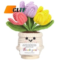 Meilleures ventes 2026 : Cadeaux de remerciement faits main pour la Fête des Mères, Tulipe en crochet en pot, Carte inspirante, Cadeau d'appréciation pour Maman et Papa