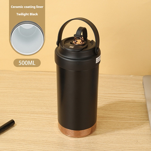 Tazza Thermos in acciaio inossidabile ad alto valore rivestimento in ceramica e paglia portatile per studenti e tazza di acqua per uso femminile - Product Image 4
