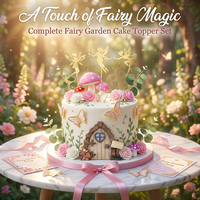 Décorations de gâteau en plastique écologique, durables et adorables, avec motifs champignons, papillons, fleurs de jardin et fées, pour Noël