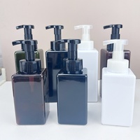 Botol Plastik PETG Persegi dengan Pompa Dispenser Sabun Berbusa 250ml 450ml 650ml untuk Cuci Tangan dengan Pompa Busa