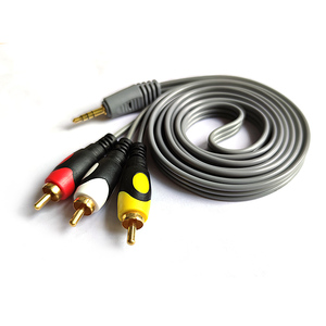 3.5mm 3-nam RCA <span class=keywords><strong>Adapter</strong></span> 3m màu xám Stereo AUX dây <span class=keywords><strong>AV</strong></span> Cáp cho máy tính MP3 Máy quay phim máy tính bảng rạp hát tại nhà DVD máy nghe nhạc hơn - Product Image 1
