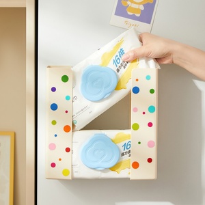 Household Magnet <b>Tissue</b> <b>Paper</b> Storage Racks Kitchen Refrigerator Magnetic Suction Holder Garbage Bag Wet Wipe Storage Box - Product Image 1