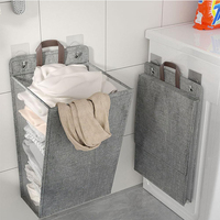 Haute qualité Portable Polyester salle de bain suspendu organisateur boîte pliable vêtements sales blanchisserie paniers de rangement avec couvercle