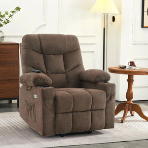 Sillón <span class=keywords><strong>Reclinable</strong></span> Eléctrico 2026 <span class=keywords><strong>con</strong></span> Masaje y Calefacción, Puerto USB, Sofá de Terciopelo, Color Marrón - Product Image 3