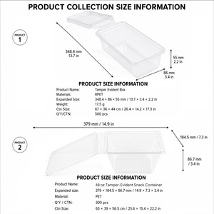 Wholesale RPET Tamper Evident Blister Clear Hinged Clamshell <b>Packaging</b> Box Food Grade Transparent for Cake Candy Snack Dessert - Product Image 5