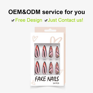 Longue durée 24 pièces ABS <span class=keywords><strong>Super</strong></span> <span class=keywords><strong>long</strong></span> Stiletto papillon conception dureté presse sur <span class=keywords><strong>faux</strong></span> ongles coller sur les ongles avec diamant - Product Image 3