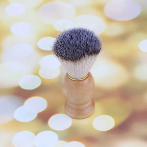 Pinceau de rasage de coiffeur à manche en bois naturel, poils en nylon synthétique doux, <span class=keywords><strong>blaireau</strong></span> de rasage de qualité pour hommes - Product Image 4