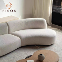 Canapé modulaire incurvé en tissu bouclé texturé, pièces sectionnelles à combiner librement, taille personnalisée, canapé pour projet de hall d'hôtel
