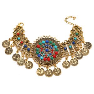 2312 Ensemble de coiffure rétro romantique de style national, pour costume Han ancien, style exotique, avec décoration de front, chaîne, boucles d'oreilles et bracelet pour femme - Product Image 4