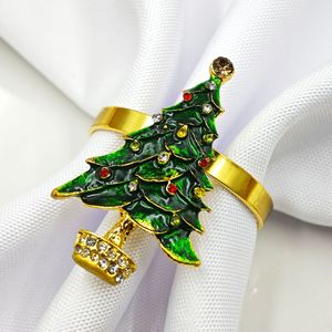 Cloche canne gants flocon de neige arbre chaussettes colorées bottes ronds de serviette hôtel pinces à serviettes en métal sur le thème de Noël en gros - Product Image 3