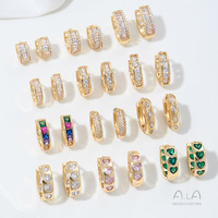 Boucles d'oreilles créoles pendantes géométriques en zircon plaqué or 18 carats pour femme - Bijoux fins, idéal pour un cadeau