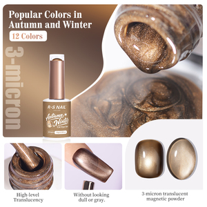 Esmalte de <span class=keywords><strong>Uñas</strong></span> en Gel Magnético R S Nail, Nuevo, 12 <span class=keywords><strong>Colores</strong></span> Otoño-Invierno, 3μm, Efecto Ojo de Gato, Color OEM, 15ml, Sin Hema, Resina, UV - Product Image 3