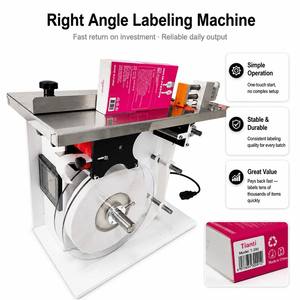 Machine d'étiquetage d'angle 35-90 pièces/min, scelleuse d'étiquettes à angle droit haute vitesse pour emballage anti-effraction, scelleuse d'angle pour boîtes en carton - Product Image 3