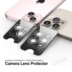 แหวนอลูมิเนียมกระจกเทมเปอร์9H ฝาครอบเลนส์กล้องสำหรับ <span class=keywords><strong>iPhone</strong></span> 17 16 15 14 <span class=keywords><strong>13</strong></span> 12 11ซีรีส์ - Product Image 2