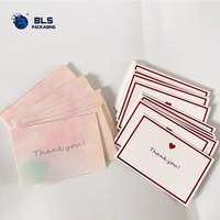 Cartes de remerciement personnalisées avec logo OEM, fabrication directe en usine, couleur rose aquarelle, pour la reconnaissance des clients des petites entreprises
