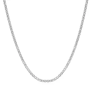  Collar de tenis de acero inoxidable para mujer, gargantilla de cadena de circonita de cristal de 3mm CZ 316L