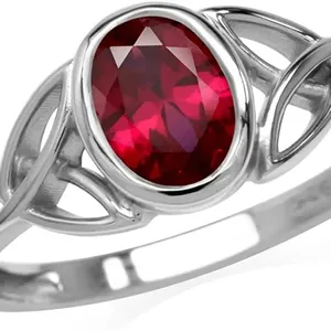 Keabadian Gadis Vintage 7mm batu kelahiran batu alam batu jari 925 perak murni perhiasan cincin pernikahan modis