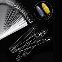 Palette d'échantillons d'ongles professionnelle en plastique double couche 50 pièces, bâtonnets pour vernis gel, nuancier de couleurs d'ongles, outils de pratique de manucure, anneau