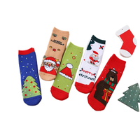 Chaussettes d'hiver mi-mollet pour enfants, motif Noël, épaisses, en tissu éponge rouge, dessin animé, chaudes, mignonnes, antibactériennes, respirantes, pour garçons, filles et bébés