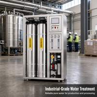 Machine de purification d'eau RO commerciale 1 T/H en acier inoxydable, équipement de traitement d'eau par osmose inverse industrielle OEM ODM