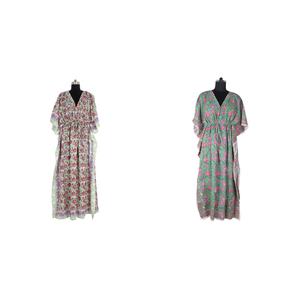 Offre Spéciale Design de mode robe d'hiver musulmane tissu de soie Long caftan main bloc impression caftan fait à la main indien Caftan Abaya caftan - Product Image 1