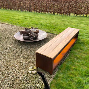 GNEE Metal redondeado Fire Pit Bowl Garden Hoguera Outdoor Corten Steel Burner Fire Pit para Resorts - Product Image 2