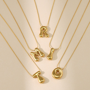 Collar <span class=keywords><strong>de</strong></span> Cadena <span class=keywords><strong>de</strong></span> Serpiente con Letras del Alfabeto Inglés <span class=keywords><strong>de</strong></span> la A a la Z, Chapado en Oro <span class=keywords><strong>de</strong></span> 18K, <span class=keywords><strong>de</strong></span> Acero Inoxidable, con Diseño <span class=keywords><strong>de</strong></span> Globo Burbuja, Joyería <span class=keywords><strong>de</strong></span> Temperamento - Product Image 5