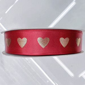 Cinta <span class=keywords><strong>de</strong></span> satén <span class=keywords><strong>de</strong></span> poliéster Beidong <span class=keywords><strong>de</strong></span> 2.5 cm con corazón <span class=keywords><strong>de</strong></span> amor y lámina dorada para decoración <span class=keywords><strong>de</strong></span> cajas <span class=keywords><strong>de</strong></span> regalo, embalaje floral, lazos <span class=keywords><strong>de</strong></span> corazón y manualidades DIY - Product Image 3