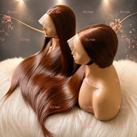 Perruques frontales en dentelle HD 13x4, couleur marron ombré, 200% personnalisées, avec baby hair pré-épilés, sans colle, en cheveux humains Super Double Drawn