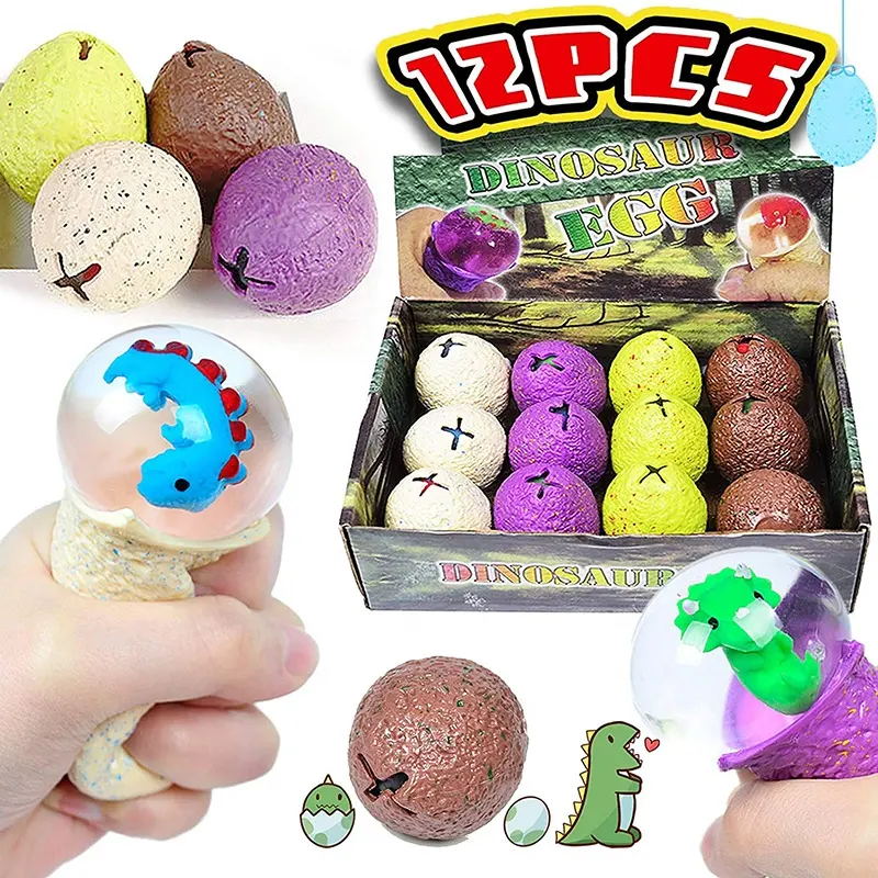 Mainan Fidget Sensorik Permainan Pereda Stres Mainan Bola Stres Squishy Dinosaurus Telur untuk Semua Usia