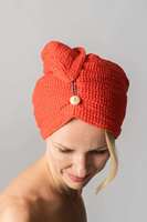 YSD – serviette de séchage en lin pour cheveux, Turban tendance