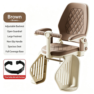 Siège enfant arrière pour vélo avec coussin, accoudoir de sécurité réglable, repose-pieds et dossier complet, pour vélos de ville et VTT - Product Image 3