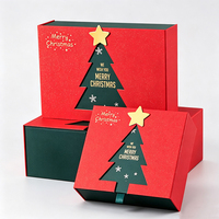 Boîte cadeau écologique pour la veille de Noël, emballage en carton doré, boîte vide, fabricant en gros
