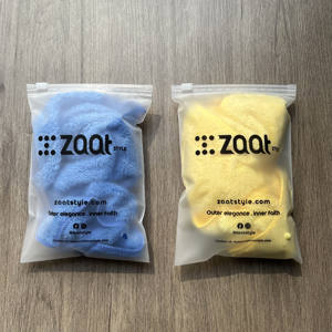 Sac à fermeture éclair coulissante givré réutilisable avec logo personnalisé, emballage plastique refermable pour vêtements, accessoires, articles de toilette avec trou - Product Image 6